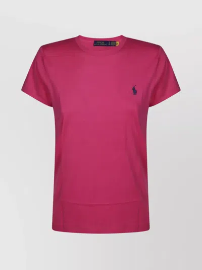 Polo Ralph Lauren Crew Neck Short Sleeve T-shirt In Rosa