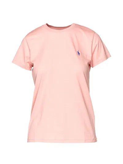 Polo Ralph Lauren Crew Neck Short Sleeve T-shirt With Logo In Pink