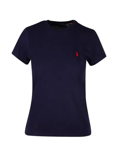 Polo Ralph Lauren Crew Neck Short Sleeve T-shirt With Logo In Blue