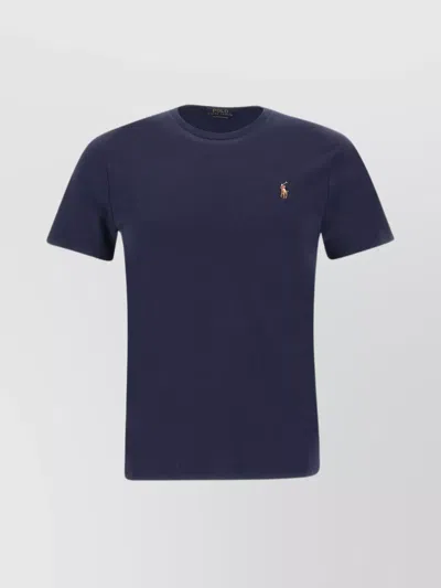 Polo Ralph Lauren Crew Neck Slim Fit Cotton T-shirt In Blue