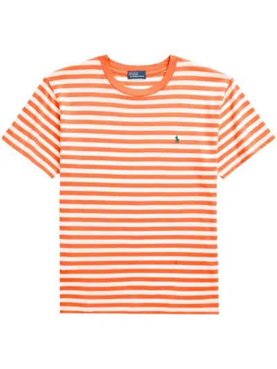 Polo Ralph Lauren Crew Neck Striped T-shirt In Yellow