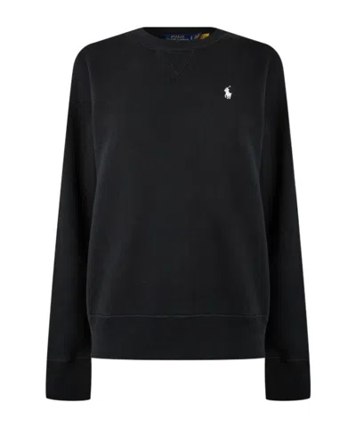 Polo Ralph Lauren Pony Embroidered Crewneck Sweatshirt In Black