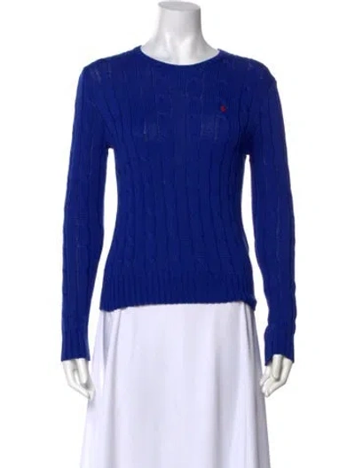 Pre-owned Polo Ralph Lauren Crew Neck Sweater In Blue