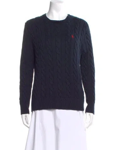 Pre-owned Polo Ralph Lauren Crew Neck Sweater In Blue