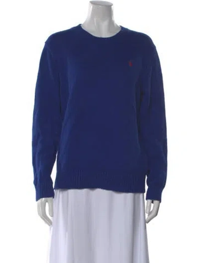 Pre-owned Polo Ralph Lauren Crew Neck Sweater In Blue