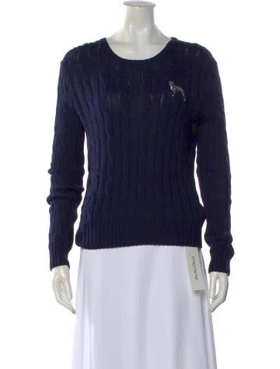Pre-owned Polo Ralph Lauren Crew Neck Sweater In Blue