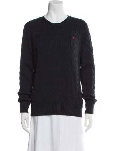 Pre-owned Polo Ralph Lauren Crew Neck Sweater In Blue