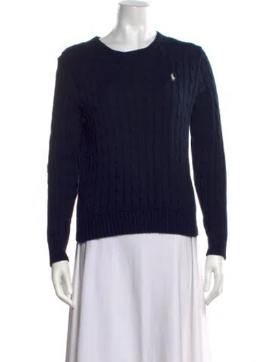 Pre-owned Polo Ralph Lauren Crew Neck Sweater In Blue