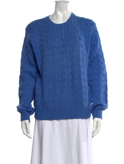 Pre-owned Polo Ralph Lauren Crew Neck Sweater In Blue