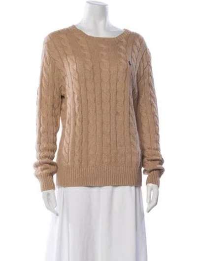 Pre-owned Polo Ralph Lauren Crew Neck Sweater In Brown