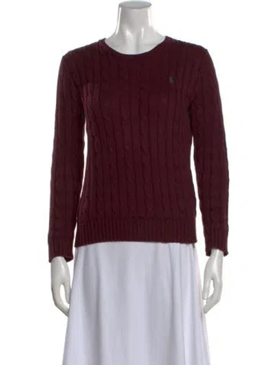 Pre-owned Polo Ralph Lauren Crew Neck Sweater In Burgundy