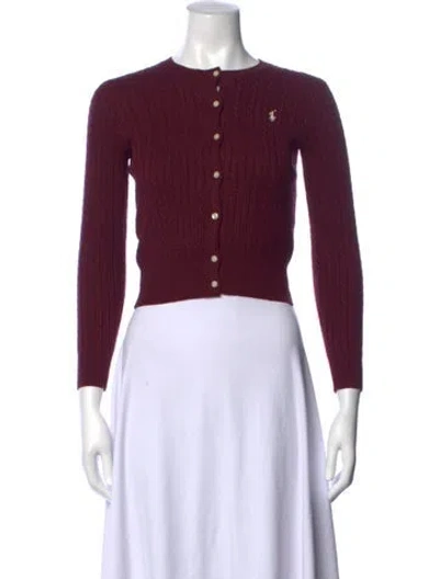 Pre-owned Polo Ralph Lauren Crew Neck Sweater In Burgundy