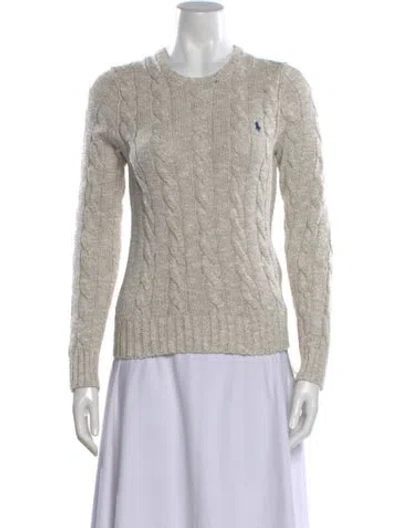 Pre-owned Polo Ralph Lauren Crew Neck Sweater In Gray