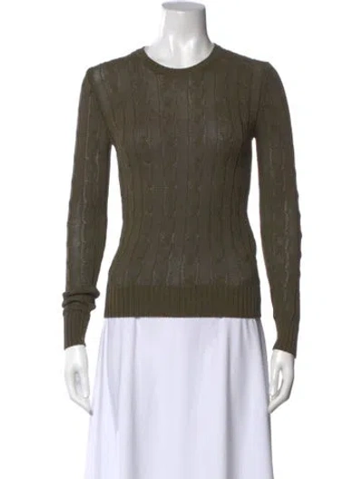 Pre-owned Polo Ralph Lauren Crew Neck Sweater In Green