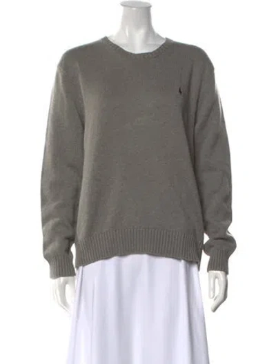 Pre-owned Polo Ralph Lauren Crew Neck Sweater In Grey
