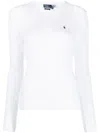 Polo Ralph Lauren Ralph Lauren White Cotton Cable-knit Crew Neck Sweater In White