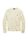 Polo Ralph Lauren Cable-knit Wool-cashmere Sweater In Neutral