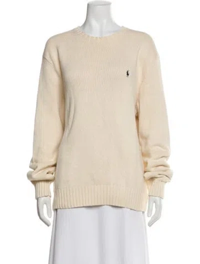 Pre-owned Polo Ralph Lauren Crew Neck Sweater In Neutral