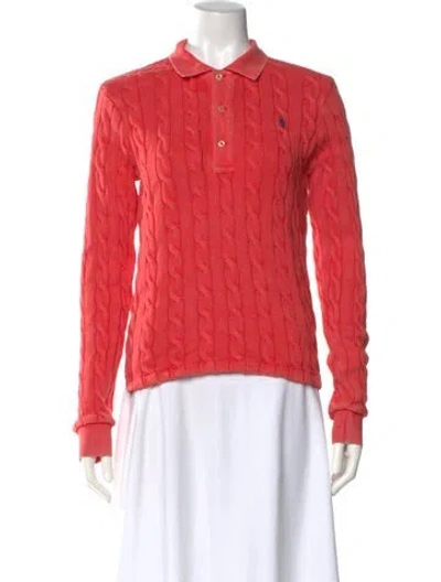 Pre-owned Polo Ralph Lauren Crew Neck Sweater In Pink