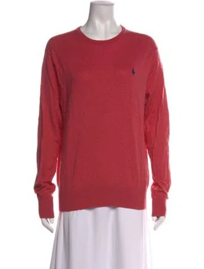 Pre-owned Polo Ralph Lauren Crew Neck Sweater In Pink