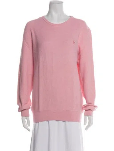 Pre-owned Polo Ralph Lauren Crew Neck Sweater In Pink