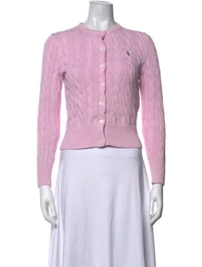 Pre-owned Polo Ralph Lauren Crew Neck Sweater In Pink/purple