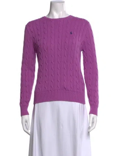 Pre-owned Polo Ralph Lauren Crew Neck Sweater In Purple