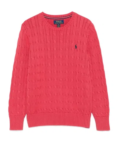 Polo Ralph Lauren Kids' Crew Neck Sweater In Red