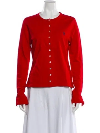 Pre-owned Polo Ralph Lauren Crew Neck Sweater In Red