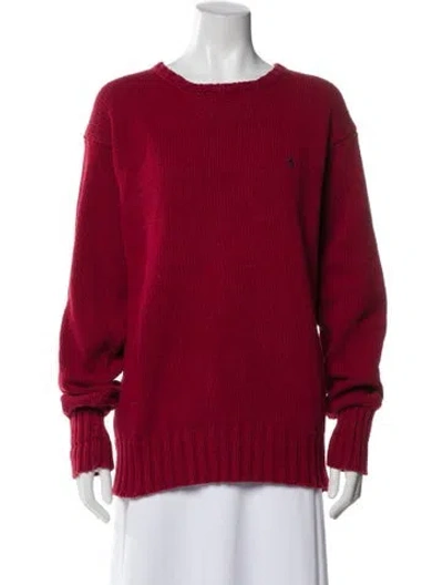 Pre-owned Polo Ralph Lauren Crew Neck Sweater In Red