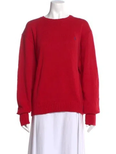 Pre-owned Polo Ralph Lauren Crew Neck Sweater In Red