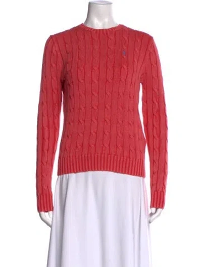 Pre-owned Polo Ralph Lauren Crew Neck Sweater In Red