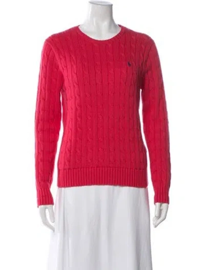 Pre-owned Polo Ralph Lauren Crew Neck Sweater In Red