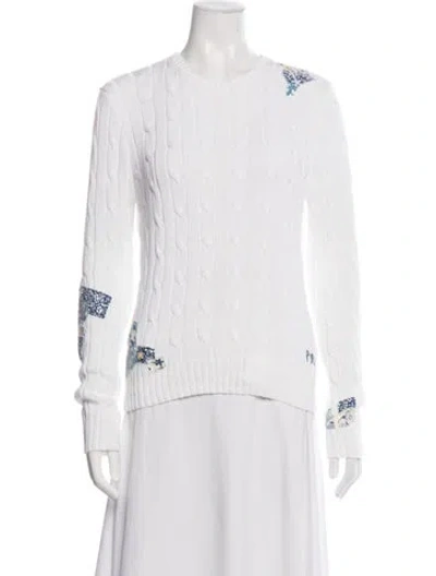 Pre-owned Polo Ralph Lauren Crew Neck Sweater W/ Tags In White