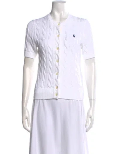 Pre-owned Polo Ralph Lauren Crew Neck Sweater In White