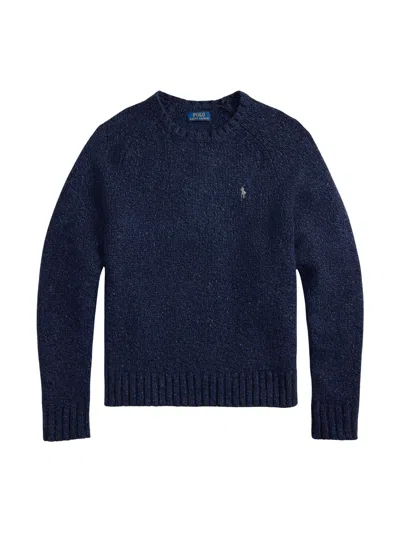 Polo Ralph Lauren Crew Neck Sweater With Logo In Blue