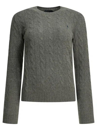 Polo Ralph Lauren Crew-neck Sweater With Logo In Gray