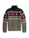 Polo Ralph Lauren Snowflake Cable Knit Wool Blend Sweater In Green