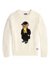 Polo Ralph Lauren Cotton Long Sleeve Crew Neck Pullover Clubhouse Cream Multi In White