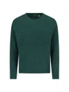 Polo Ralph Lauren Crew Neck Sweater With Ribbed Trims And Embroidered Logo In Green
