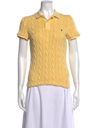 Pre-owned Polo Ralph Lauren Crew Neck Sweater In Yellow