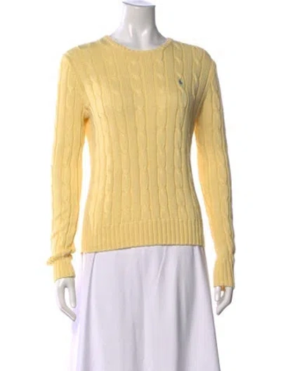 Pre-owned Polo Ralph Lauren Crew Neck Sweater In Yellow