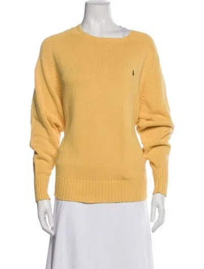 Pre-owned Polo Ralph Lauren Crew Neck Sweater In Yellow