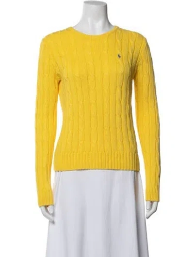 Pre-owned Polo Ralph Lauren Crew Neck Sweater In Yellow