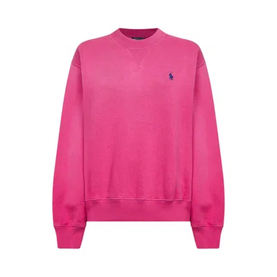 Pre-owned Polo Ralph Lauren Crew Neck Sweatshirt 'accent Pink' | Women's Size M