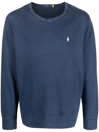 Polo Ralph Lauren Crew Neck Sweatshirt In Blue