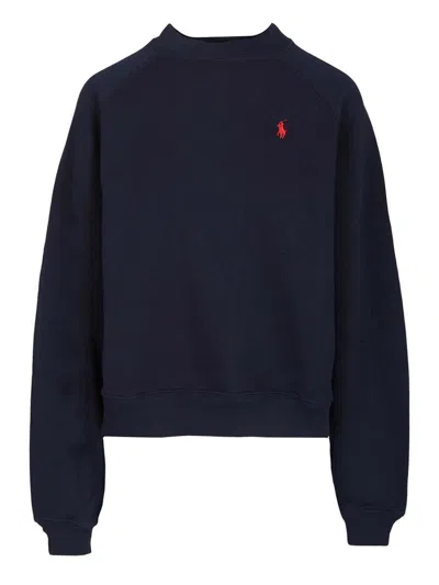 POLO RALPH LAUREN CREW NECK SWEATSHIRT SWEATSHIRTS BLUE