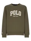 Polo Ralph Lauren Olive Green Logo-embroidered Sweatshirt In Green