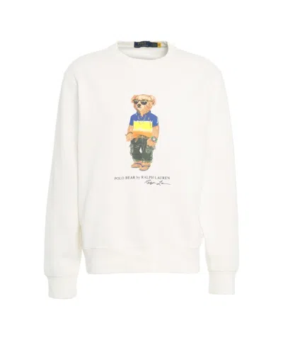 POLO RALPH LAUREN POLO RALPH LAUREN CREW NECK SWEATSHIRT WITH PLAYFUL BEAR PRINT