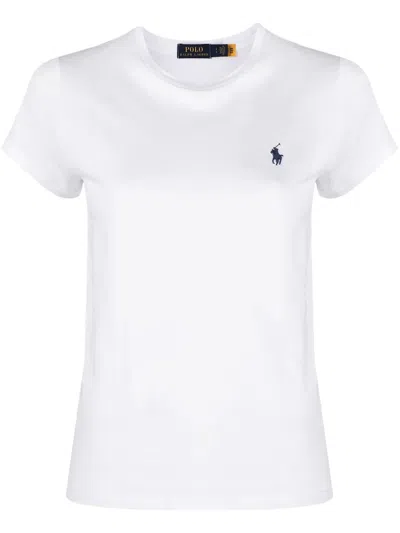 POLO RALPH LAUREN CREW NECK T-SHIRT WITH HORSE,211.898698 094 005 WHITE